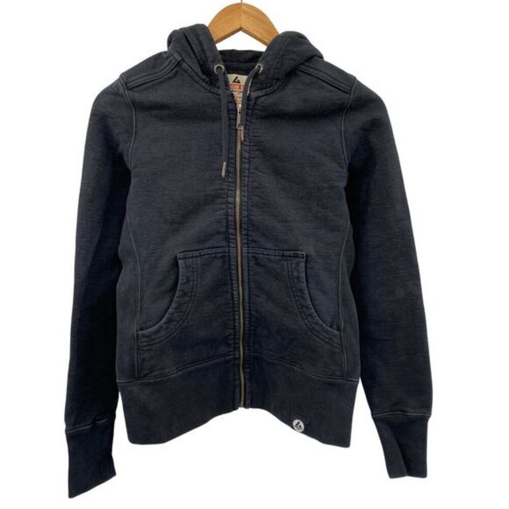 American Giant black cotton hooded jacket